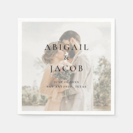 Servilleta De Papel Minimalist Modern Photo Wedding