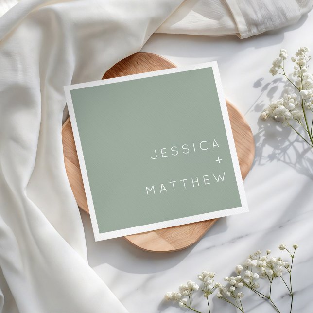 Servilleta De Papel Minimalist Modern Simple Wedding Party Napkins (Subido por el creador)