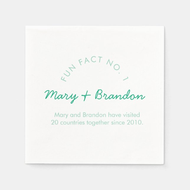 Servilleta De Papel Minimalist Modern Typography Fun Fact Wedding (Anverso)