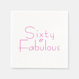 Servilleta De Papel Minimalist Pink 60 & Fabulous 60th Birthday Party