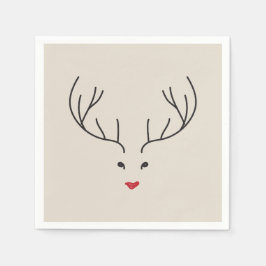 Servilleta De Papel minimalist reindeer face