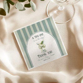 Servilleta De Papel Minimalist Retro Bow Tini One Martini Baby Shower
