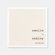 Minimalist Retro Typewriter Ivory Custom Wedding 
