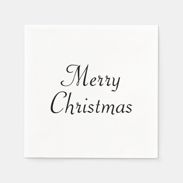 Servilleta De Papel Minimalist Script Merry Christmas Christmas Party (Anverso)