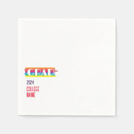 Servilleta De Papel Minimalist simple rainbow graduate 