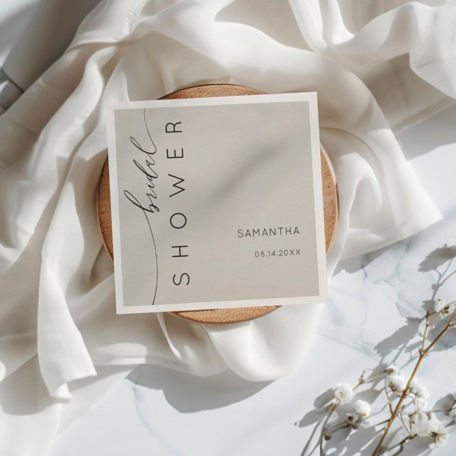 Servilleta De Papel Minimalist soft Grey Bridal Shower (Subido por el creador)