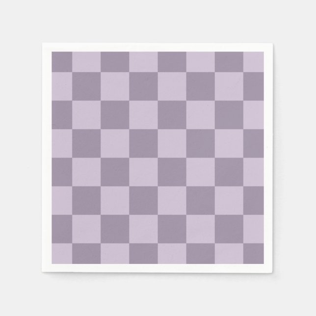 Servilleta De Papel Minimalist Soft Lavender Checkerboard Pattern  (Anverso)