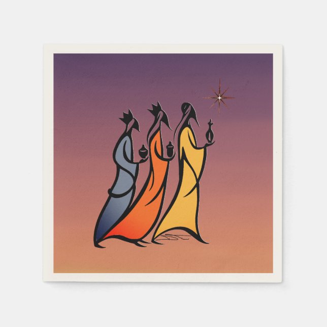 Servilleta De Papel Minimalist Three Wise Men (Anverso)