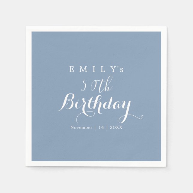 Servilleta De Papel Minimalist Typography Birthday Party Design  (Anverso)