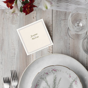 Servilleta De Papel Minimalist Wedding Napkin with Names