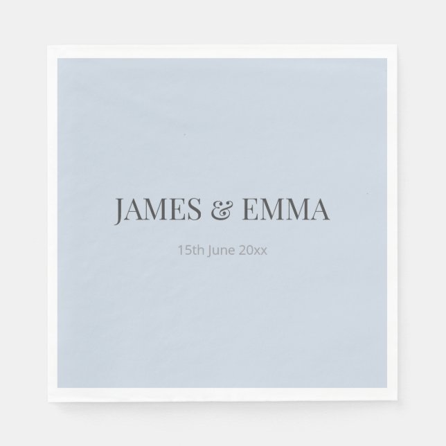 Servilleta De Papel Minimalist Wedding Napkins | Dusky Blue (Anverso)
