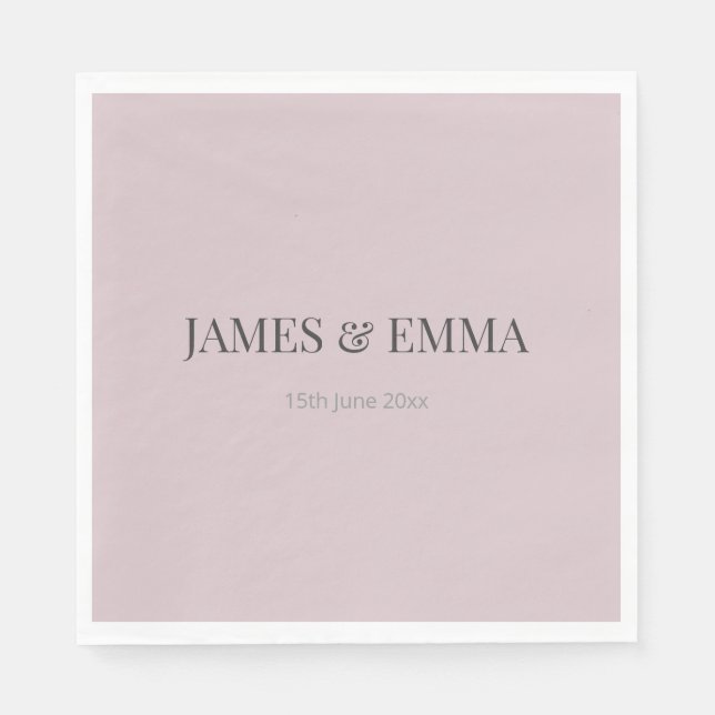 Servilleta De Papel Minimalist Wedding Napkins | Dusky Rose (Anverso)