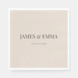 Servilleta De Papel Minimalist Wedding Napkins | Soft Latte