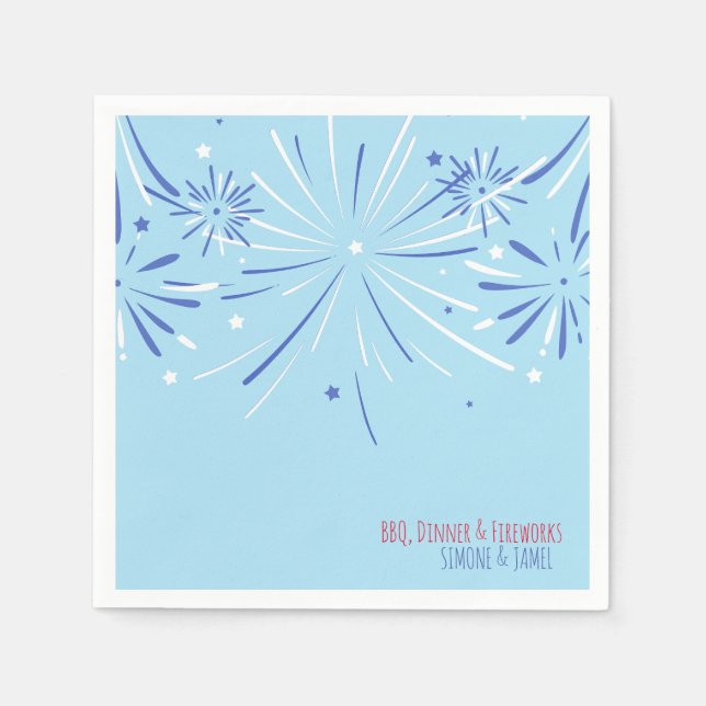 Servilleta de papel minimalista azul cielo (Anverso)