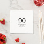 Servilleta De Papel Minimalista Black Text Name 90th Birthday Party<br><div class="desc">Minimalista Black Text Name 90th Birthday Party (Fiesta de cumpleaños 90). Sencilla elegancia. Personalice fácilmente el texto según sus propios requisitos.</div>