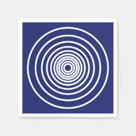 Servilleta De Papel Minimalista blanco azul marino círculos rayas patr