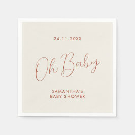 Servilleta De Papel Minimalista Chic letra marfil Oh Baby Shower