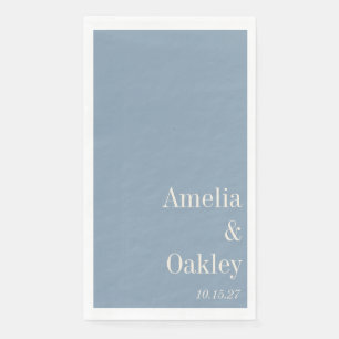 Servilleta De Papel Minimalista Dusty Blue Elegant Wedding Personaliza