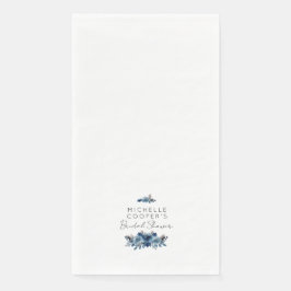 Servilleta De Papel Minimalista Floral Azul Polvo y Naval