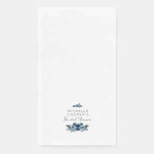 Servilleta De Papel Minimalista Floral Azul Polvo y Navy