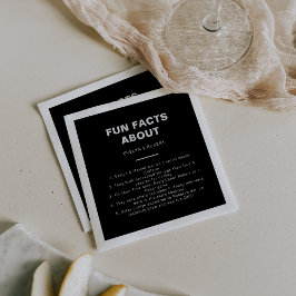 Servilleta De Papel Minimalista formalmente trío negro Boda de datos d