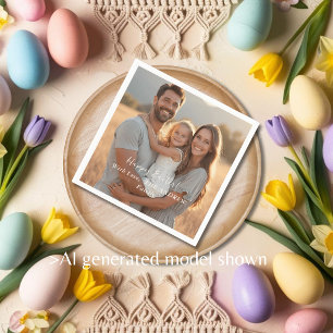 Servilleta De Papel Mínimalista Foto Feliz Pascua