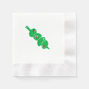 Servilleta De Papel Minimalista Martini 4 Olivas Coctel Napkin