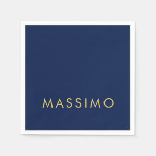 Servilleta De Papel Minimalista moderno azul oro profesional tendencia