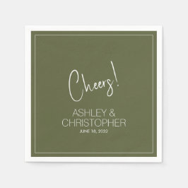 Servilleta De Papel Minimalista moderno Boda silenciado de Moss