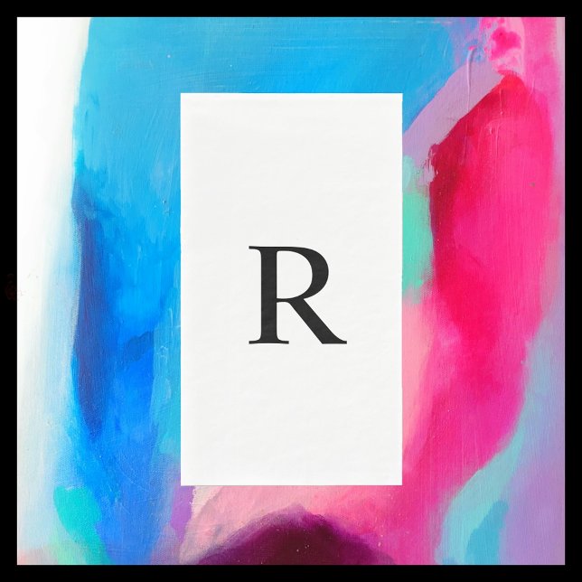 Servilleta De Papel Minimalista monogramado blanco y negro (Subido por el creador)