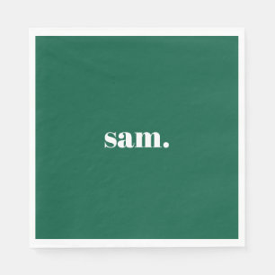 Servilleta De Papel Minimalista negrita texto personalizado verde