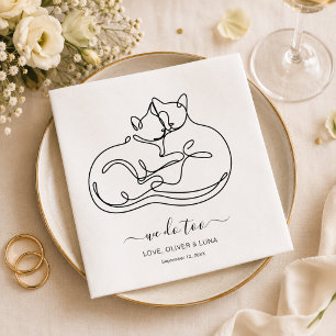 Servilleta De Papel Minimalista Nosotros También Personalizado Bodas d