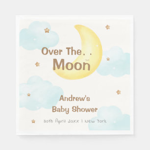 Servilleta De Papel Minimalista por el Baby Shower lunar