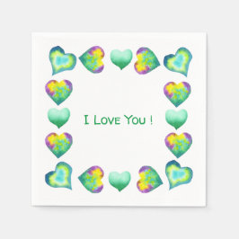 Servilleta De Papel Minimalista romántico te amo El día de San Valentí