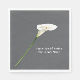 Servilleta De Papel Minimalista Sofisticada Lirio de Cala Blanco