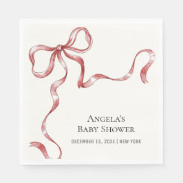 Servilleta De Papel Minimalista Vintage Bow Baby Shower
