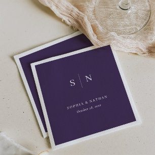 Servilleta De Papel Minimalista y Chic   Boda de Morado Oscuro
