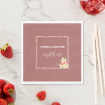 Minimalistas servilletas de casamiento personaliza