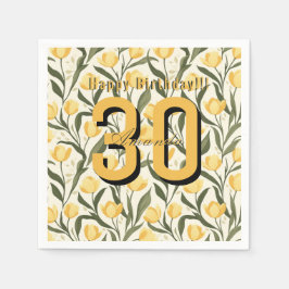Servilleta De Papel Minimalistic Tulip Themed Birthday Event