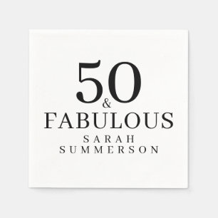 Servilleta De Papel Mínimo cincuenta y fabuloso cumpleaños número 50