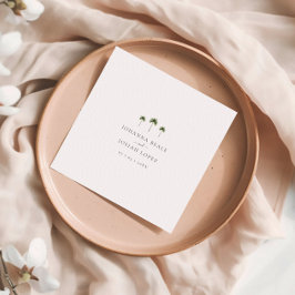 Servilleta De Papel Mínimo Elegante Boda Tropical Palm Tree