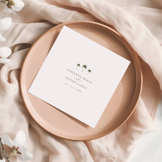 Servilleta De Papel Mínimo Elegante Boda Tropical Palm Tree (Subido por el creador)