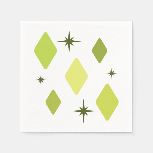 Servilleta De Papel Mínimo Mid Mod Diamonds Charteuse (Anverso)
