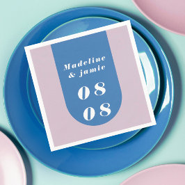 Servilleta De Papel Mínimo Moderno Arco Retro Azul y Purple Negrita Fe