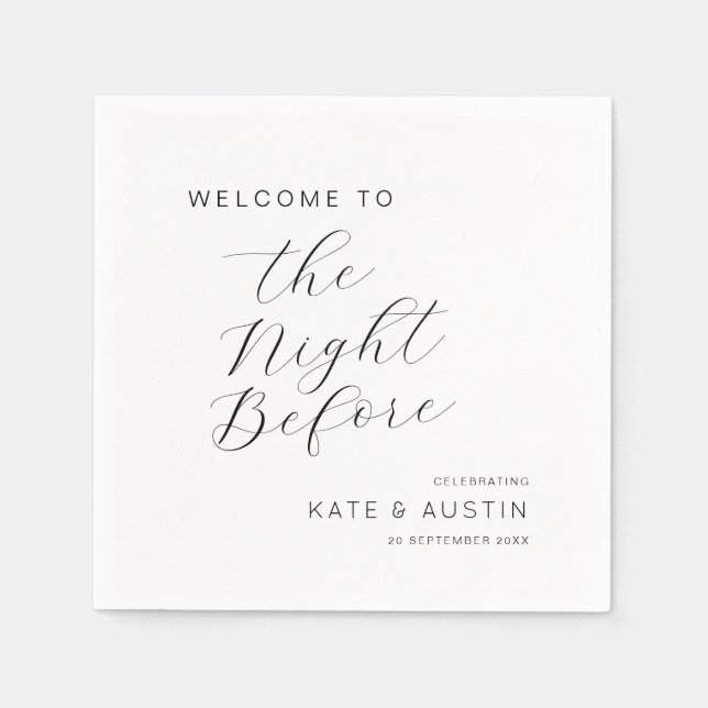 Servilleta De Papel Mínimo moderno la noche anterior (Anverso)