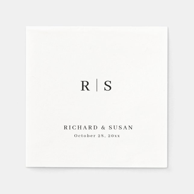 Servilleta De Papel Mínimo y Moda | BODA (Anverso)