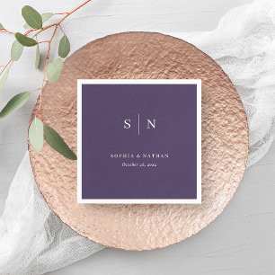 Servilleta De Papel Mínimo y Moda Boda morado