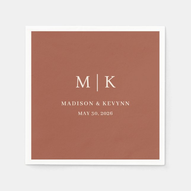 Servilleta De Papel Mínimo y Moda | Boda Napkins (Anverso)