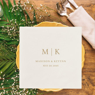 Servilleta De Papel Mínimo y Moda | Boda Napkins