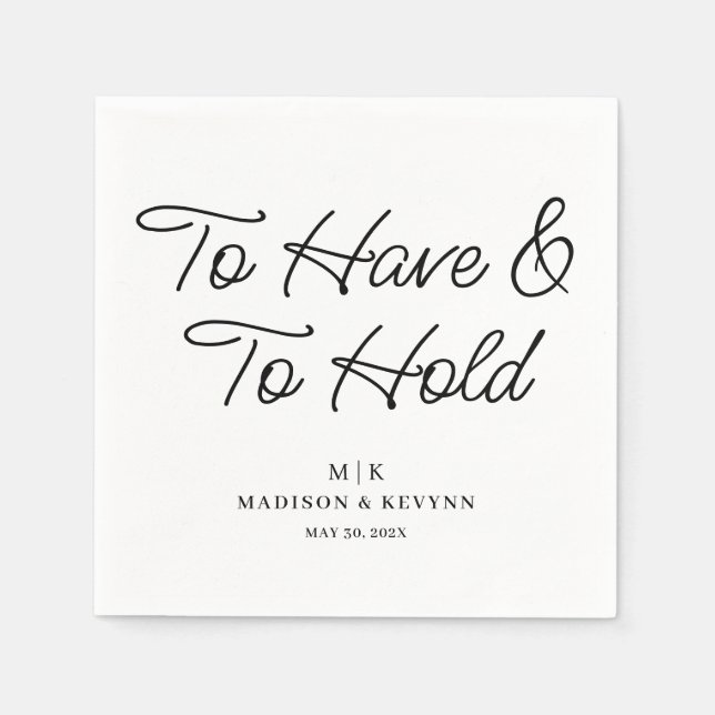 Servilleta De Papel Mínimo y Moda | Boda Napkins (Anverso)